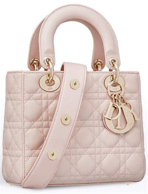 medium lady dior bag powder pink cannage lambskin